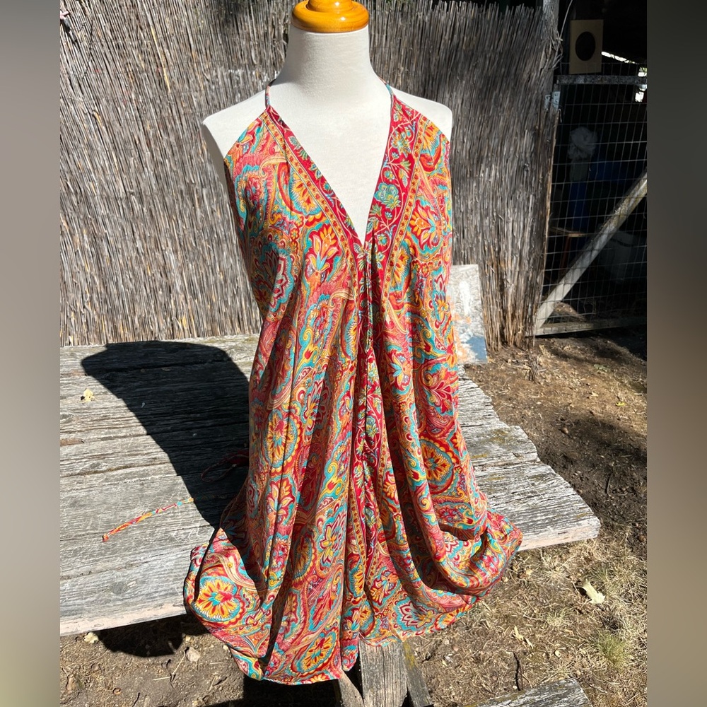 Bright Paisley Halter Dress